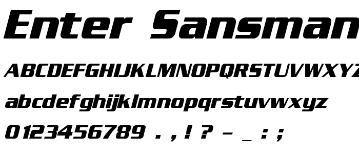 Enter Sansman Bold Italic font